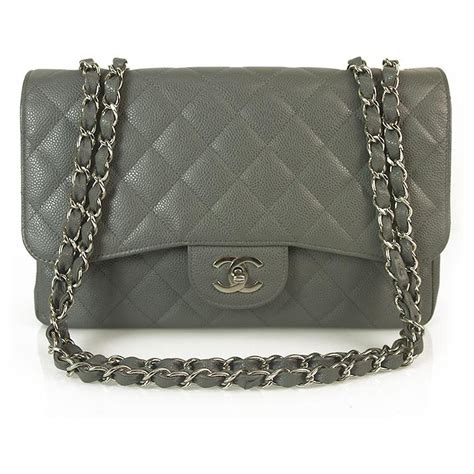 chanel classic grey flap bag.